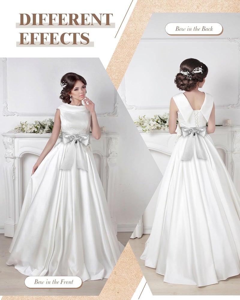 Glitopper Women Satin Waist Belts Dress Sash Waist Belt for Special Occasion Bridal Wedding Prom Formal 3.5'' Wide - Image 4